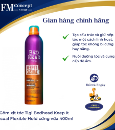 Gôm xịt tóc Tigi Bedhead Keep It Casual Flexible Hold cứng vừa 400ml