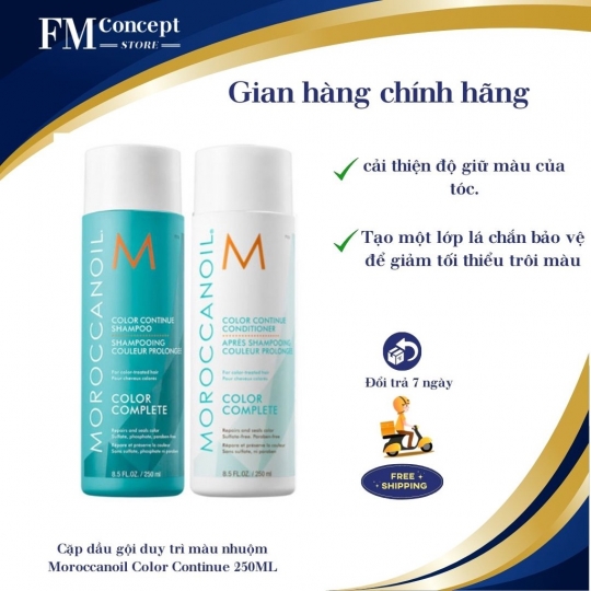 Cặp dầu gội duy trì màu nhuộm Moroccanoil Color Continue