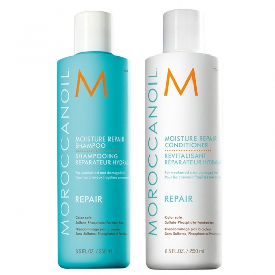 Dầu gội, dầu xả phục hồi hư tổn Maroccanoil Moisture Repair dành cho tóc yếu và hư tổn 250ml