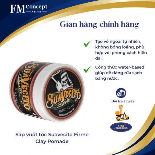 Sáp vuốt tóc Suavecito Firme Clay Pomade 