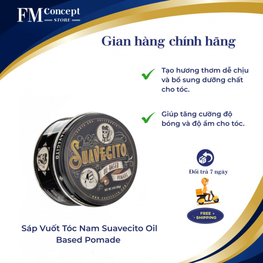 Sáp Vuốt Tóc Nam Suavecito Oil Based Pomade 
