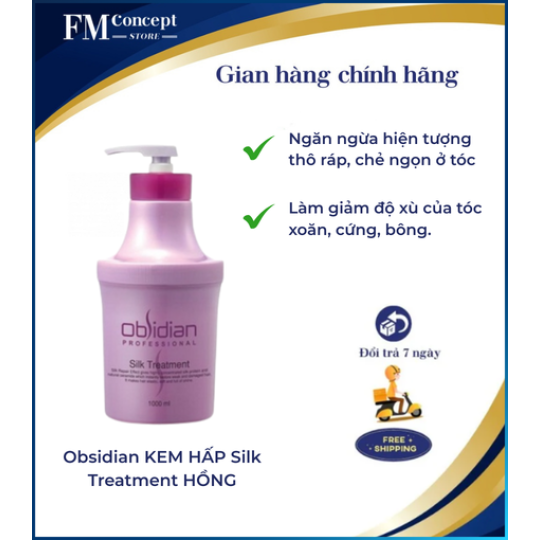 Obsidian KEM HẤP Silk Treatment HỒNG