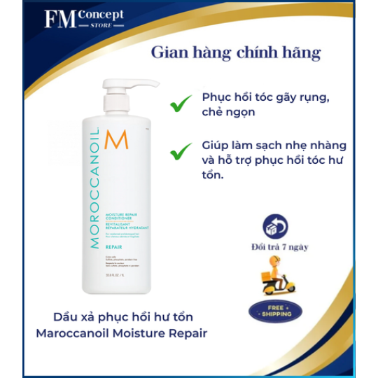 Dầu xả phục hồi hư tổn Maroccanoil Moisture Repair dành cho tóc yếu và hư tổn 500ml