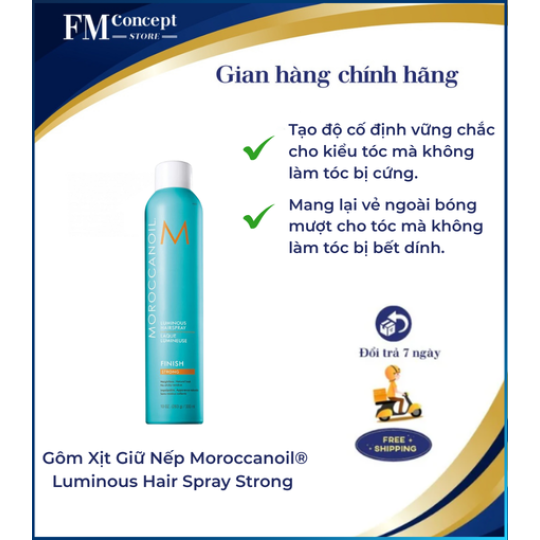 Gôm Xịt Giữ Nếp Linh Hoạt Moroccanoil® Luminous Hair Spray Strong | Giữ Nếp Mạnh 330g