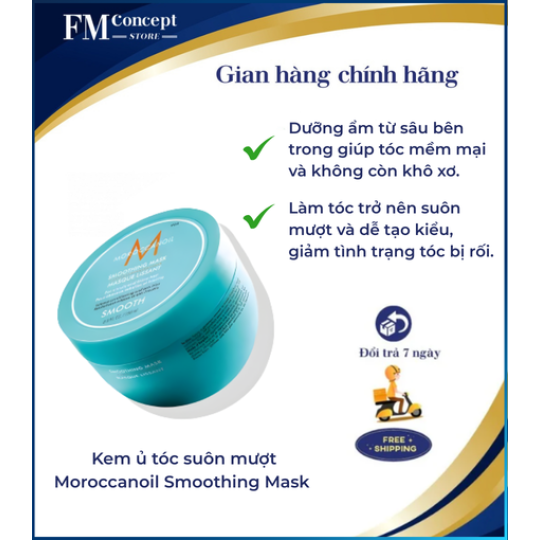 Kem ủ tóc suôn mượt Moroccanoil Smoothing Mask 500g