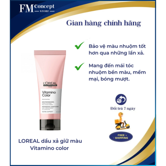 LOREAL dầu xả giữ màu Vitamino color 