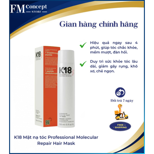 K18 Mặt nạ tóc Professional Molecular Repair Hair Mask