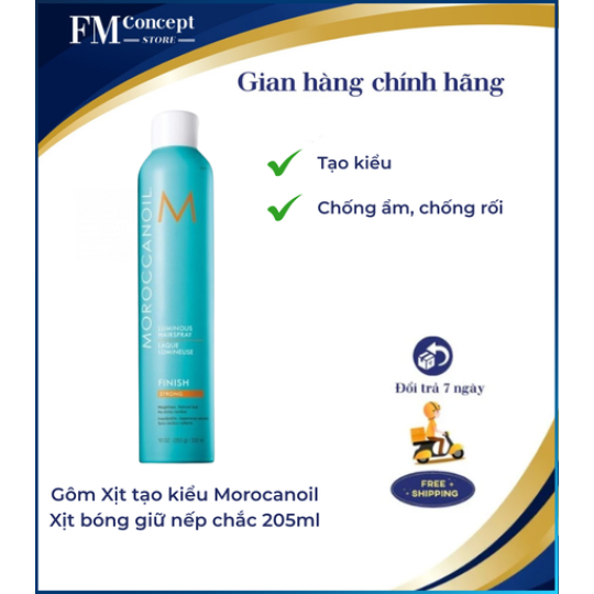 Gôm Xịt tạo kiểu Morocanoil  - Xịt bóng giữ nếp chắc 205ml