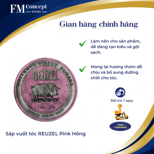 Sáp vuốt tóc REUZEL Pink Hồng