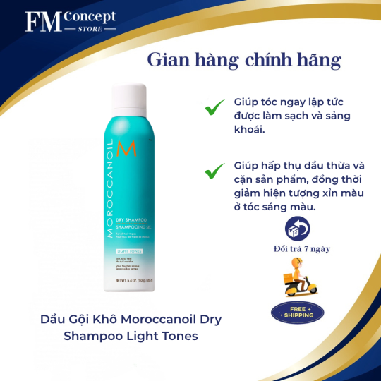Dầu Gội Khô Moroccanoil Dry Shampoo Light Tones