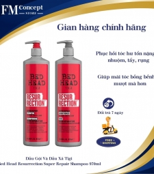 Dầu gội, xã phục hồi tóc hư tổn TIGI bed head resurrection 970ml Dầu gội, xã phục hồi tóc hư tổn TIGI bed head resurrection 970ml