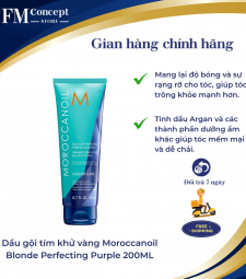 Dầu gội tím khử vàng Moroccanoil Blonde Perfecting Purple 200ML Dầu gội tím khử vàng Moroccanoil Blonde Perfecting Purple 200ML
