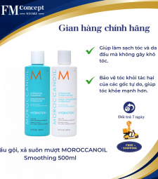 Dầu gội, xả suôn mượt MOROCCANOIL Smoothing 500ml  Dầu gội, xả suôn mượt MOROCCANOIL Smoothing 500ml
